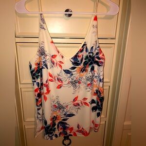 Large flower tank top blouse